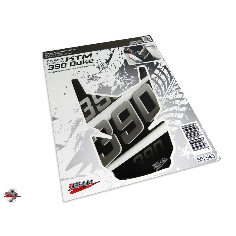 BIKE-label Tank Pad 3D Silver Stripes Tank Protector Suitable for