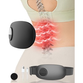 AJGJF Back Massager with Heat-Heating Pad for Lower Back Massage Abdominal Belly with 6 Massage&16 Intensity,Portable Cordless Personal Lumbar Travel Wrap Belt Gifts for Men Women Teen Girl