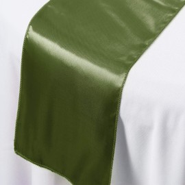 WedDecor Satin Table Runner 11x108 inch Dining Table Wedding Decorations Tabletop Decor Smooth Fabric Party Table Runner Holiday Christmas Banquet Home Decor Kitchen, Sage Green, 1pc