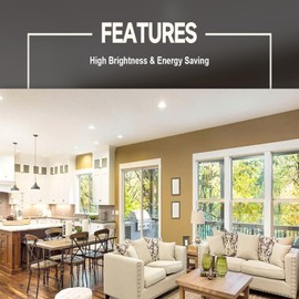 Diodesy- 6 Inch LED Flush Mount Ceiling Light Fixture with Junction Box 11.6W (65W Equivalent) 2700K Warm White 800LM Dimmable Round Flat Panel Recessed Downlight for Kitchen Bedroom Hallway Pack of 4