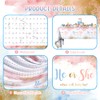 AIBIIN 3 Pieces Pink Gender Reveal Tablecloth for Boy or