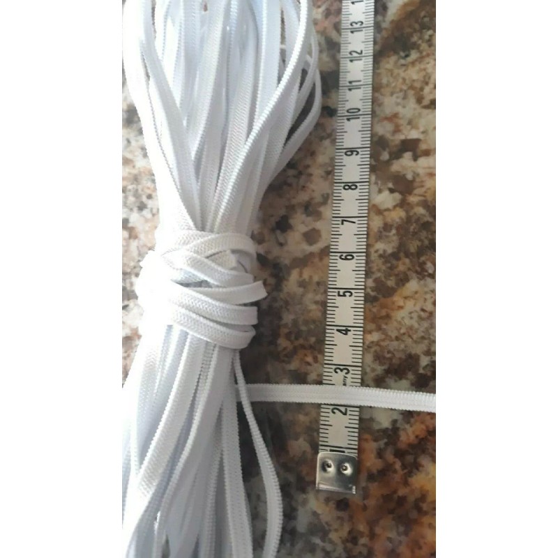 Unbranded 10 Yards 5mm (1/4") White Flat Sawing Crafts Soft
