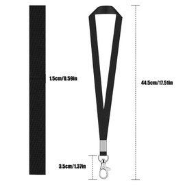 10Pcs Office Lanyards for Neck, Durable Badge Lanyard for Staff, Premium Polyester Lanyard Neck Strap with Swivel Clips, Nylon Neck Strap with Metal Clip for ID Card Badge Holder Students (Black)
