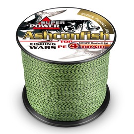 Ashconfish Braided Fishing Line- 4 Strands Super Strong PE Fishing Wire Heavy Tensile for Saltwater & Freshwater Fishing -Abrasion Resistant - Zero Stretch- 500M/547Yds 50LB Black and Yellow
