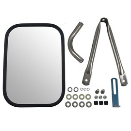 Brock Replacement Universal Camper Tow Mirror 7.5 x 10.5 Stainless Steel w/Short Bracket Compatible with 78-86 Suburban Pickup Truck 12341380