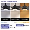 ocioc Ceiling Fans with Lights, 52 inch Black Ceiling Fan
