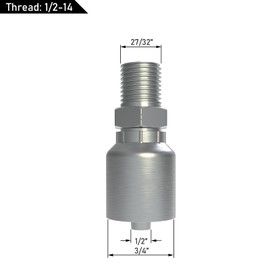 12PCS 1/2 inch Hydraulic Hose Fittings, 1/2" Hose x 1/2" NPTF Male Pipe Hydraulic Hose Crimp Fitting Ends for Air Hose Repair Kit