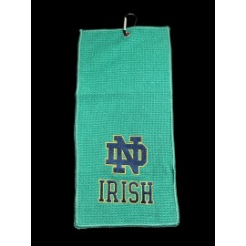 Unbranded Notre Dame (5in Logo) Golf Towel / (8in x 16in) 27k Stitches No Fold