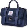 Islander Harris Tweed Large Satchel, Navy Overcheck