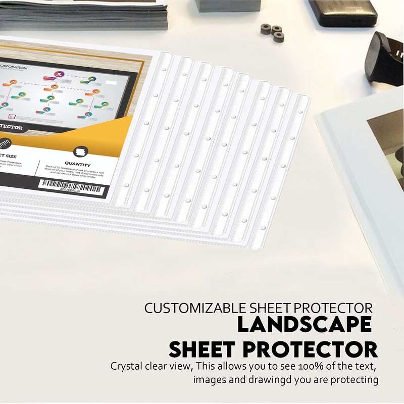 PERFORMORE Pack of 8.5” x 14” Heavyweight Landscape Sheet Protectors,