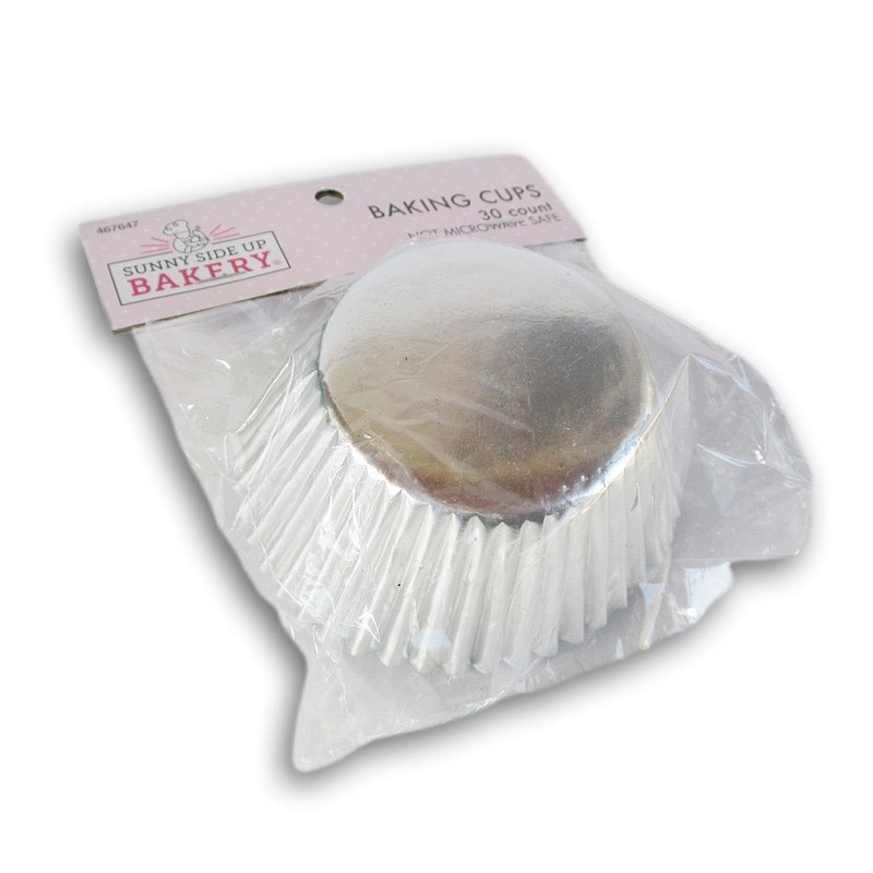 Foil Baking Cupcake Cups - 30 Count (Silver)