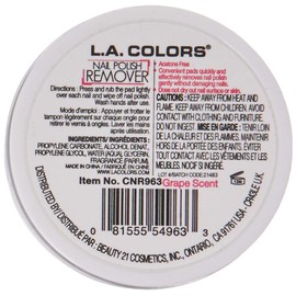 Beauty 21 Cosmetics Nail Polish Remover Pads, Grape Scent, 1 Ounce