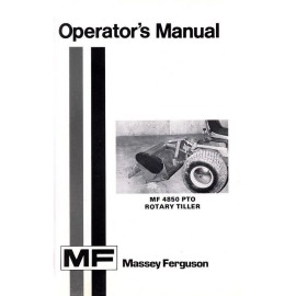 Massey Ferguson MF 4850 MF4850 PTO Rotary Tiller Operators Manual