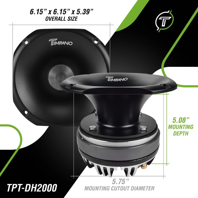 Timpano 2x Timpano TPT-DH2000 SLIM 2" Compression Driver + Horn