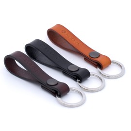 Rooxs 100% Leather Keyring for Men and Women, brown, Unit size