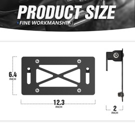 Flip-Up Universal Winch License Plate Frame Compatible with 10" Hawse Fairlead, Front License Bracket Holder Relocation, Bumper Winch Mount Roller, Fit for Most Off-Road Cars, Pickup Trucks SUVs