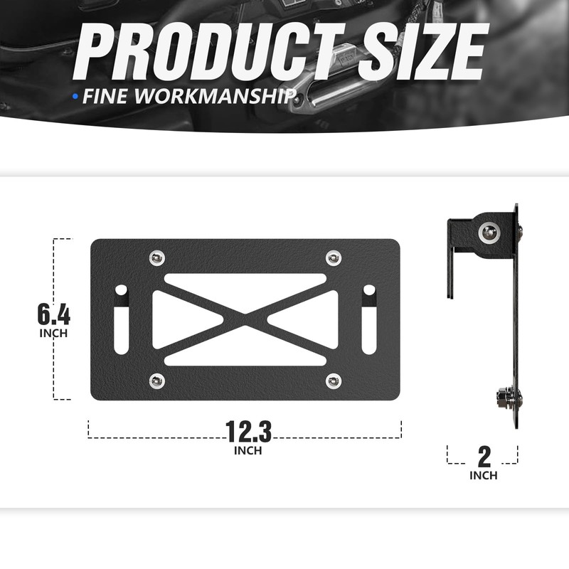 Flip-Up Universal Winch License Plate Frame Compatible with 10" Hawse