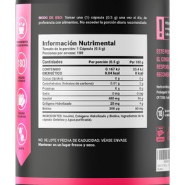 Inositol de 180 Cápsulas de 500 mg. Ingredientes naturales. Myo Inositol B Life.