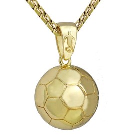 Punk Cool Basketball Football Soccer Hiphop Stainless Steel Chunky Chain Cubic Zircon Necklace Friendship Couple Sports Fans Memorial Jewelry for Men Women-gold 1