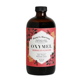 Hany's Harvest Hibiscus Ginger Herbal Syrup – 16 fl oz | All-Natural Wellness Tonic, Apple Cider Vinegar, Ginger, Hibiscus & Lemon | Non-GMO, Gluten-Free, Handcrafted