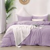 ATsense Duvet Cover King Size, 100% Washed Cotton, Linen Feel,