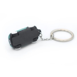 3D OM Keyring with MINI Silicone Model,, Stylish Cute Adorable, Silver Chain, Event Colors-Lemon, Brown, Cyan (Cyan)