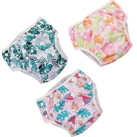 HappyFlute Swim Diapers – Reusable Infant Boy Swimsuit & Swimwear for Newborns,Toddlers(0-3years,10-40lbs)– Perfect Baby Swim Diapers for Beach & Pool Time (Plant)