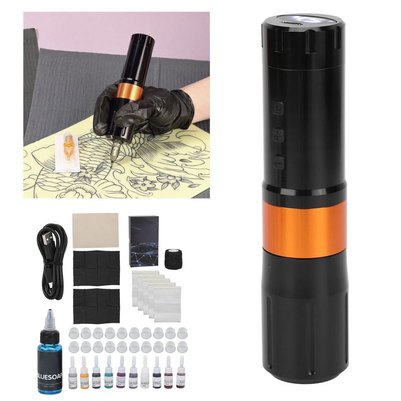 Cordless Tattoo Motor Pen Set Cleaning Blue Soap Microblading Pigment