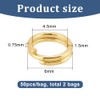 BENECREAT 100Pcs 18K Real Gold Plated Brass Open Jump Rings,
