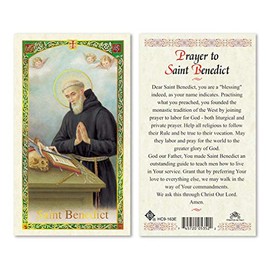 Prayer to Saint Benedict Laminated Prayer Cards - Pack of 25-