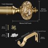 JRZOO Gold Curtain Rod for Windows 72 to 144 Inches,