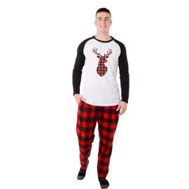USBD Family Matching Pajama Sets Buffalo Plaid Couple Matching PJ Set Festive Holiday PJs for Men Women (Deer Print Women, X-Large)