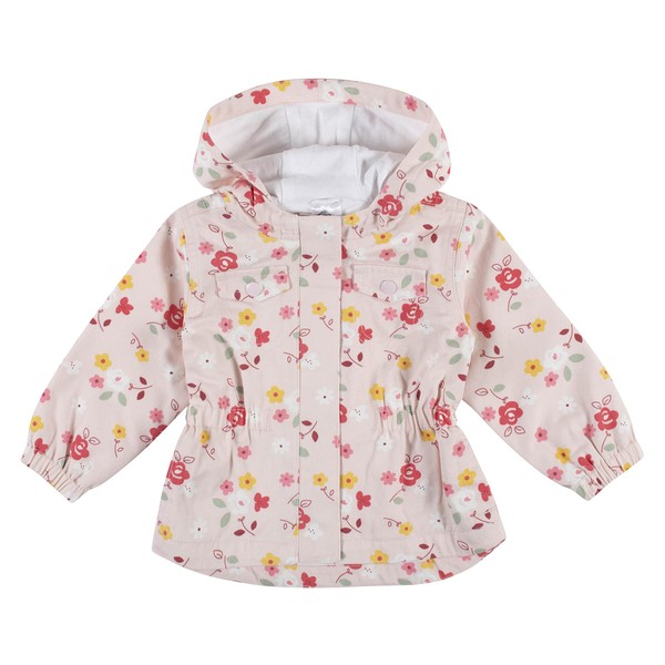 Gerber Baby Hooded Cotton Twill Utility Jacket, Floral, 12 Months