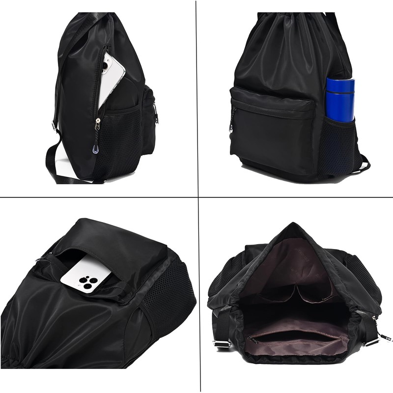 LOKAPEGY Drawstring Drawstring Backpack for Women, Waterproof Drawstring Gym Bag