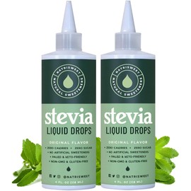 Natrisweet Liquid Stevia Drops 4oz 2pack, Pure Sweetener from Stevia Extract, Plant-Based Sugar Substitute, Zero Calorie Keto Sweetner, Mix Sugar into Drinks and Treats, Non-GMO