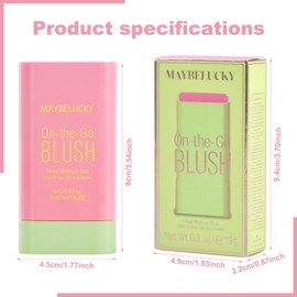 Natuce Natural Matte Blush, 3-in-1 Multi-Use Cheek Blush, for Cheeks, Eyes and Lips, Long-Wearing, Cream Blush Stick, Lightweight and Breathable, Portable Blush Pen (2#hot red)