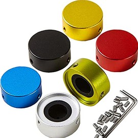 SOLUTEK Pedal Footswitch Topper with 3 Screws and Rubber Insert Fit Tightly on common pedal switches(3/8"10mm) Red Silver Black Gold Blue Green 6 Pack