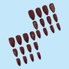Wine Red Fake Nails Almond Press on Nails Medium Length