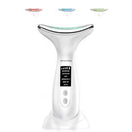 Gesichtsmassagegerät Gegen Falten,6-in-1 Doppelkinn Entferner,3 Farben LED, Anti Gegen Falten Beauty Device 5℃ kalte und 45℃ Wärme,Massagegerät für Gesicht, Lichttherapie Gesicht,Gesicht Massagegerät