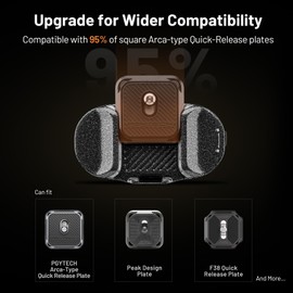 PGYTECH Beetle Camera Clip V2 with Plate, Quick Release Camera Backpack Clip, Arca-Swiss Compatible, SnapLock System for Sony/Nikon/Fuji/DSLR Cameras, Instant Mounting & Hands-Free, Black