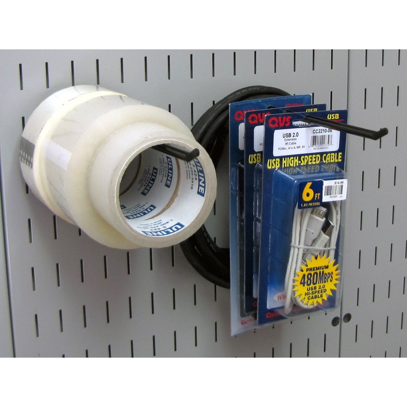 Wall Control 9in Reach Extended Hook Pair - Slotted Metal