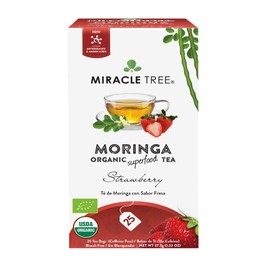 Miracle Tree - 3 Count of Organic Moringa Superfood Tea, 25 Individually Sealed Tea Bags, Strawberry