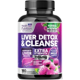 Health Nutrition Naturals Gentle Liver Cleanse Detox & Repair Formula - Herbal Liver Support Supplement...