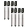 Slim Ballpoint Pens, BLACK, Pack of 20, Fine Point (0.7mm),