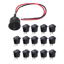 Flaconi 15PCS Auto Runder Wippschalter 12V,Schalter Wasserdichter Rund Kippschalter,Mini Kippschalter,12V-DC-20A Runder Wippschalter,Geeignet für die Meisten Autos,Anhänger,Motorräder,Barca