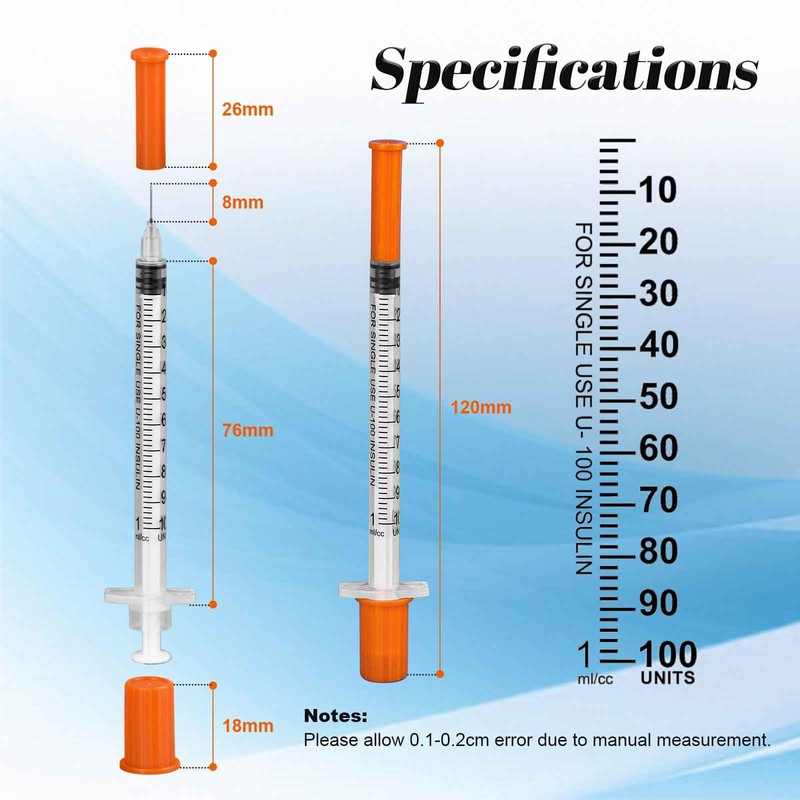 15 Pack 1ml Plastic Syringes Measuring Tools,30G 8mm Multipurpose Precision