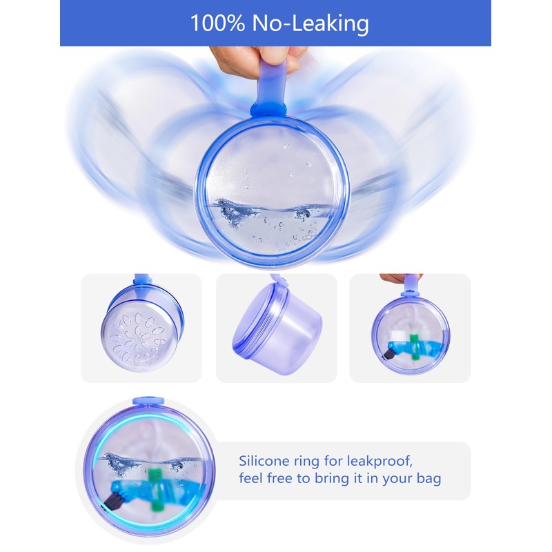 Uouovo Large Denture Case, No-Leak Denture Container Cups for Soaking