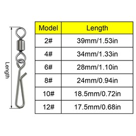 Angelwirbel Druckknöpfe, 100 Stück, Schnellwechsel, Angelwirbel mit hängenden Druckknöpfen, Schnappwirbel, Angelzubehör für Angelköder zu Schnurverbinder, 4#
