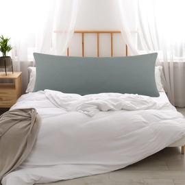 PiccoCasa Side Sleeper Pillow Cover, 100% Microfibre with Zip, 50 x 160 cm, Long Pillow, Pregnancy Pillowcase, Nursing Pillow Cover, Dark Grey