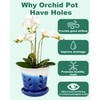 vensovo 5.5 Inch Ceramic Orchid Pot - Orchid Pot with